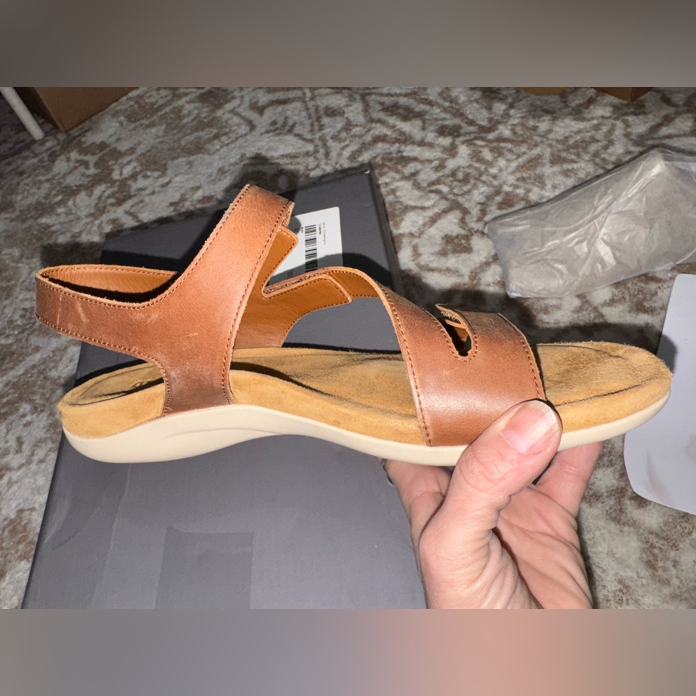 Abeo Brown Leather Strappy Sandals - Picture 5 of 10